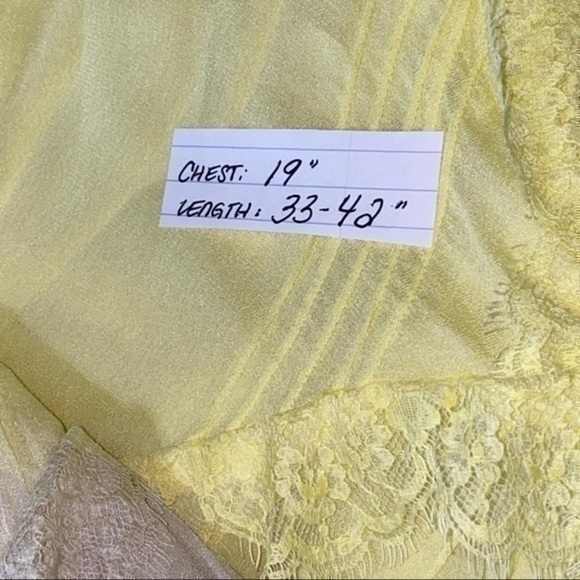 Pink Memories Women’s Size 42 L Yellow Green Tan Tie Dye Lace Trimmed Dress - Picture 8 of 8